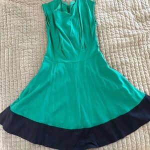 Kate Spade Fiorella Green and Navy Dress